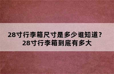 28寸行李箱尺寸是多少谁知道？ 28寸行李箱到底有多大